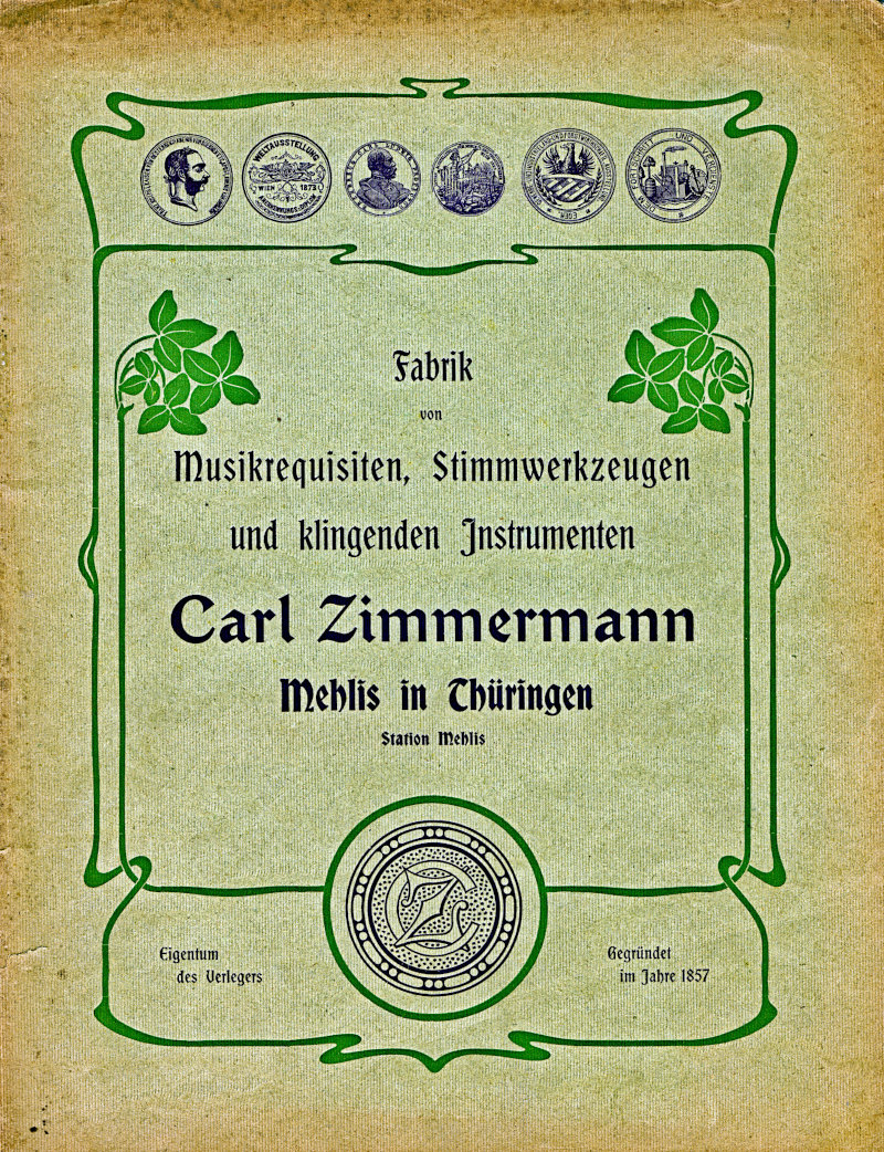 Deckblatt eines Katalogs des Grossisten Carl Zimmermann in Mehlis Deckblatt eines Katalogs des Grossisten Carl Zimmermann in Mehlis