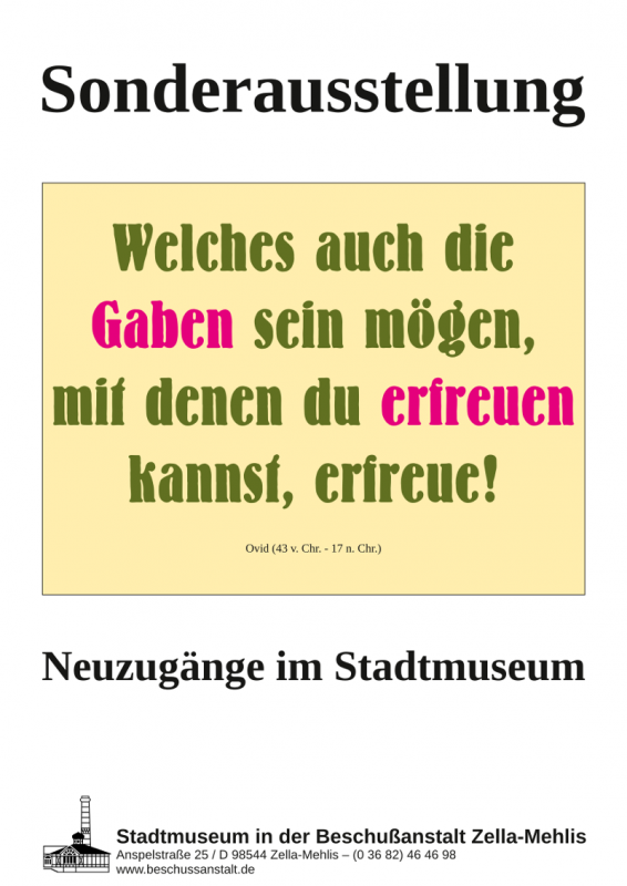 Sonderausstellung im Stadtmuseum Sonderausstellung im Stadtmuseum